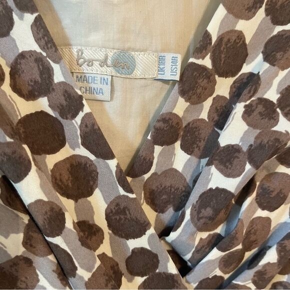 Boden dress gray polka dots cotton & lined sz 14 - Picture 4 of 6